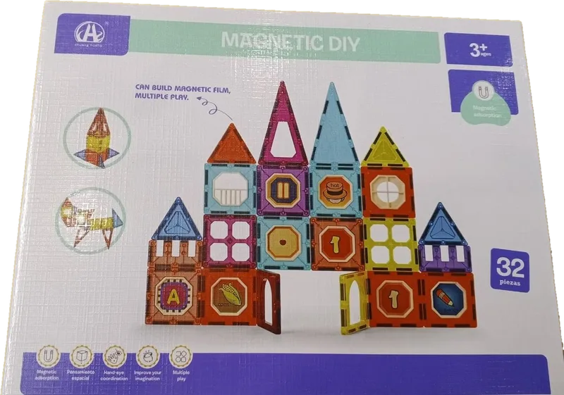 Magnetic DIY Building Tiles – 32 Pieces